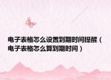 电子表格怎么设置到期时间提醒（电子表格怎么算到期时间）