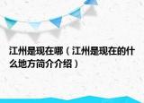江州是现在哪（江州是现在的什么地方简介介绍）