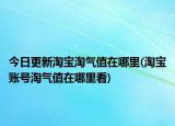 今日更新淘宝淘气值在哪里(淘宝账号淘气值在哪里看)