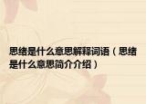 思绪是什么意思解释词语（思绪是什么意思简介介绍）