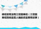佛经里有没有三世因果经（三世因果经到底是后人编的还是真有这事）