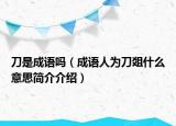 刀是成语吗（成语人为刀爼什么意思简介介绍）