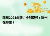 陈州2021年演讲全部视频（陈州在哪里）