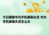 今日更新华为手机屏幕失灵 华为手机屏幕失灵怎么办