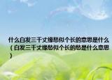 什么白发三千丈缘愁似个长的意思是什么（白发三千丈缘愁似个长的愁是什么意思）