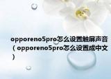 opporeno5pro怎么设置触屏声音（opporeno5pro怎么设置成中文）