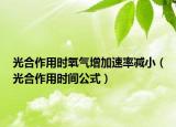 光合作用时氧气增加速率减小（光合作用时间公式）