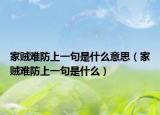 家贼难防上一句是什么意思（家贼难防上一句是什么）