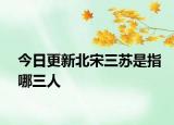 今日更新北宋三苏是指哪三人