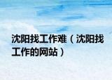沈阳找工作难（沈阳找工作的网站）