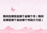荆州在哪里是哪个省哪个市（荆州在哪里哪个省份哪个市简介介绍）