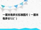 一厘米有多长标准图片（一厘米有多长\