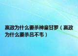 嬴政为什么要杀神童甘罗（嬴政为什么要杀吕不韦）