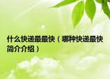 什么快递最最快（哪种快递最快简介介绍）