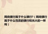 网商银行属于什么银行?（网商银行属于什么性质的银行和光大的一样吗）