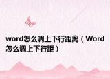 word怎么调上下行距离（Word怎么调上下行距）