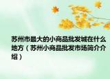 苏州市最大的小商品批发城在什么地方（苏州小商品批发市场简介介绍）