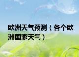 欧洲天气预测（各个欧洲国家天气）