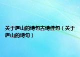 关于庐山的诗句古诗佳句（关于庐山的诗句）