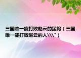 三国唯一能打败赵云的猛将（三国唯一能打败赵云的人\