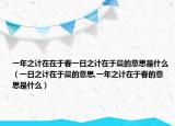 一年之计在在于春一日之计在于晨的意思是什么（一日之计在于晨的意思,一年之计在于春的意思是什么）