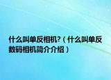 什么叫单反相机?（什么叫单反数码相机简介介绍）