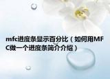 mfc进度条显示百分比（如何用MFC做一个进度条简介介绍）