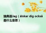 瑞典语Jag（älskar dig också是什么意思）