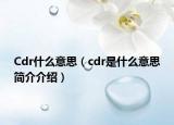 Cdr什么意思（cdr是什么意思简介介绍）