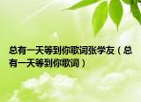 总有一天等到你歌词张学友（总有一天等到你歌词）