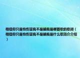 相信你只是怕伤害我不是骗我是哪首歌的歌词（相信你只是怕伤害我不是骗我是什么歌简介介绍）