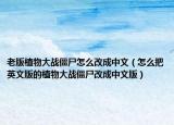 老版植物大战僵尸怎么改成中文（怎么把英文版的植物大战僵尸改成中文版）