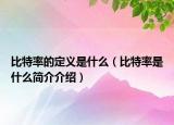 比特率的定义是什么（比特率是什么简介介绍）