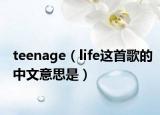 teenage（life这首歌的中文意思是）