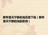 那年夏天宁静的海迅雷下载（那年夏天宁静的海的歌词）