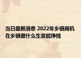 当日最新消息 2022年乡镇商机 在乡镇做什么生意能挣钱