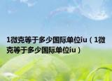 1微克等于多少国际单位iu（1微克等于多少国际单位iu）