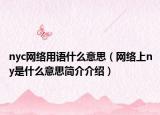 nyc网络用语什么意思（网络上ny是什么意思简介介绍）