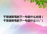 千里送鹅毛的下一句是什么古诗（千里送鹅毛的下一句是什么\
