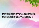 余额宝能查询3个月之前的明细吗（余额宝只能查询三个月明细吗）