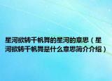 星河欲转千帆舞的星河的意思（星河欲转千帆舞是什么意思简介介绍）