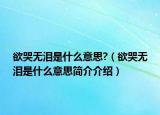 欲哭无泪是什么意思?（欲哭无泪是什么意思简介介绍）
