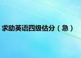求助英语四级估分（急）