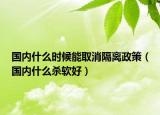 国内什么时候能取消隔离政策（国内什么杀软好）