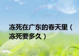 冻死在广东的春天里（冻死要多久）