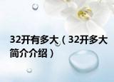 32开有多大（32开多大简介介绍）
