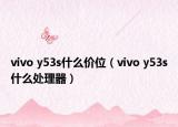 vivo y53s什么价位（vivo y53s什么处理器）