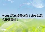 vivos1怎么设置快充（vivoS1怎么设置闹钟）