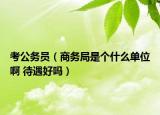 考公务员（商务局是个什么单位啊 待遇好吗）