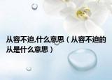从容不迫,什么意思（从容不迫的从是什么意思）